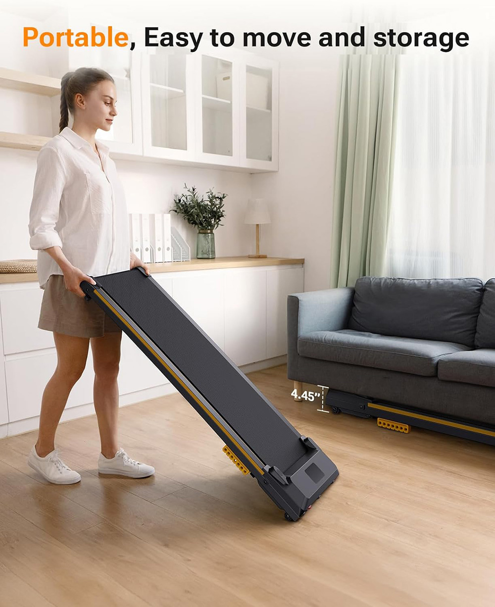 UREVO Spacewalk E1 Treadmill, Dual Shock Absorbers, LED Display & Remote Control, 2.0HP Motor Power, 0.6-4mph Speed Range, Low Noise