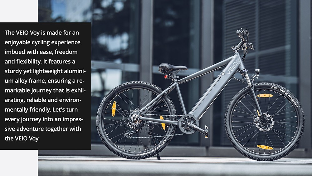 Refurbished VEIO Voy Electric Trekking Bike 36V 13AH 250W Trekking Bike with 100KM Top Range, 7-Speed Gear, Hydraulic Suspension