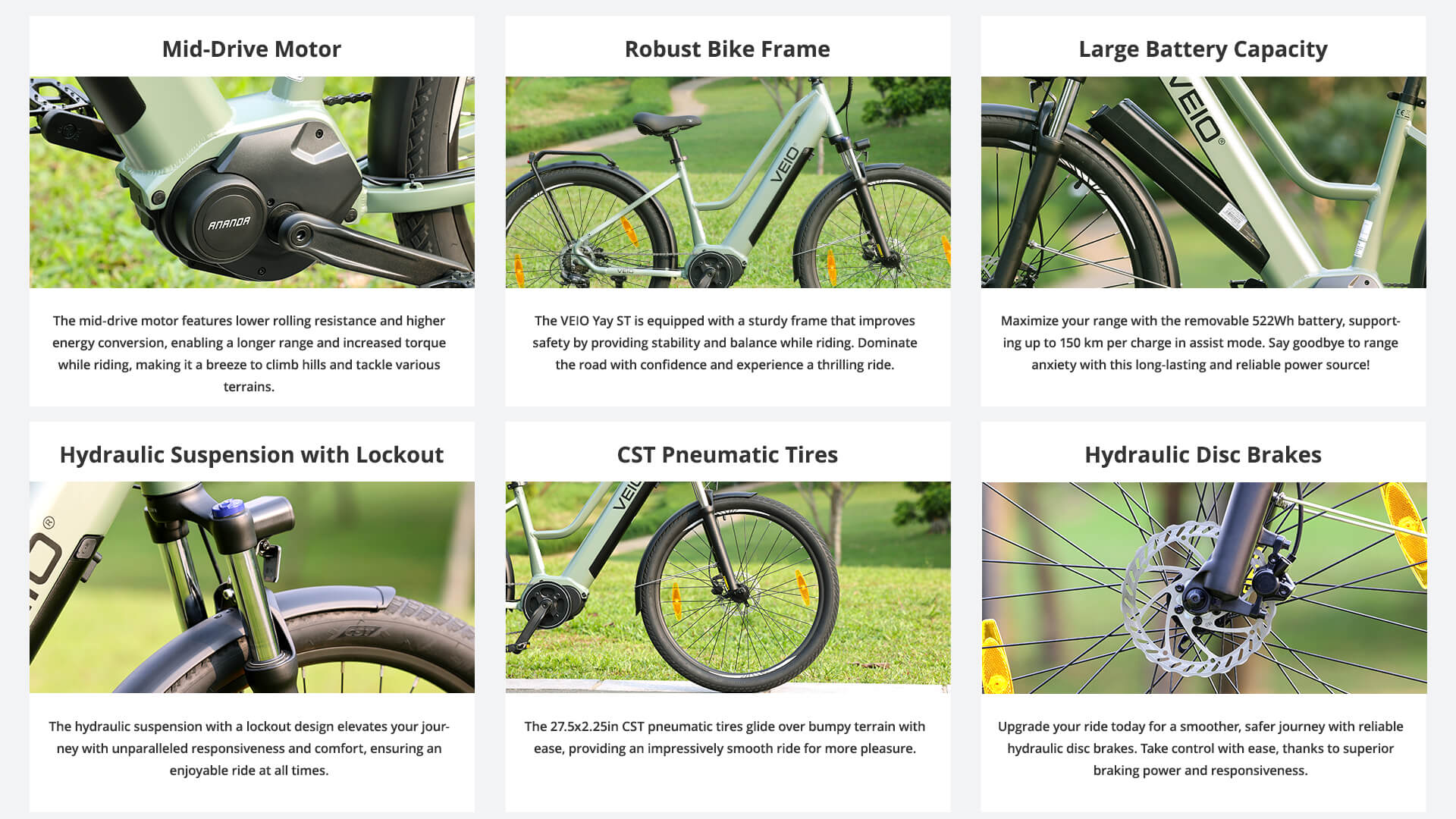 Refurbished Veio Y1 ST Trekking Bike with 27.5'x17' Frame, 250W Mid-Drive Motor, 522Wh Battery & Hydraulic Suspension