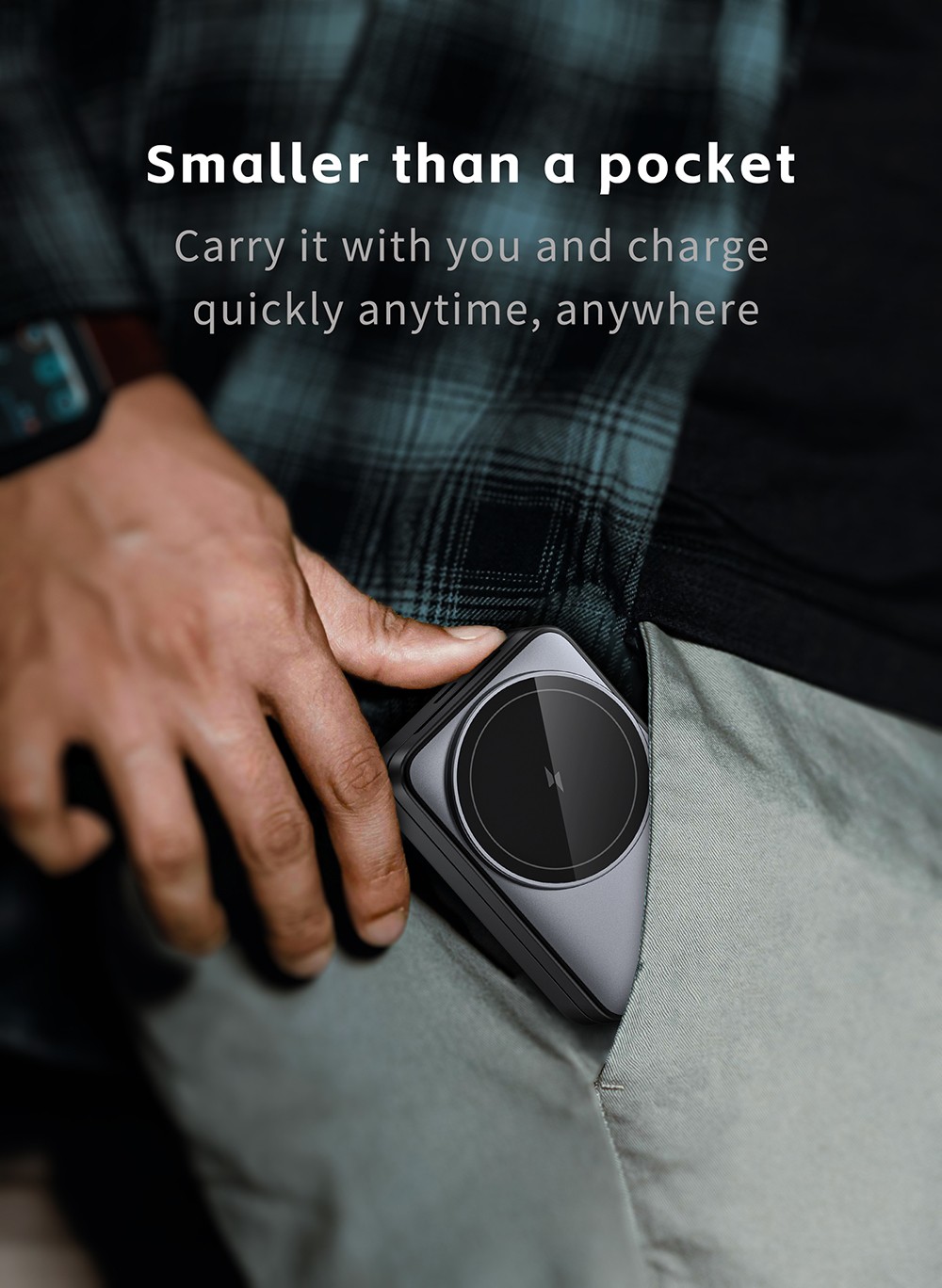 W91 15W 3 in 1 Foldable Magsafe Wireless Charger for iPhone 16/15/14/13/12 Series, Apple Watch, AirPods