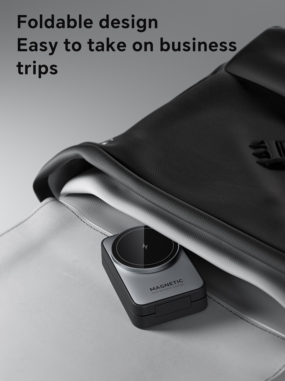 W91 15W 3 in 1 Foldable Magsafe Wireless Charger for iPhone 16/15/14/13/12 Series, Apple Watch, AirPods