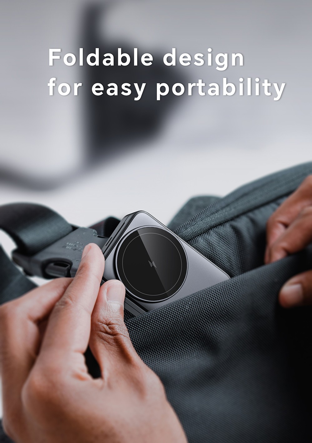 W91 15W 3 in 1 Foldable Magsafe Wireless Charger for iPhone 16/15/14/13/12 Series, Apple Watch, AirPods