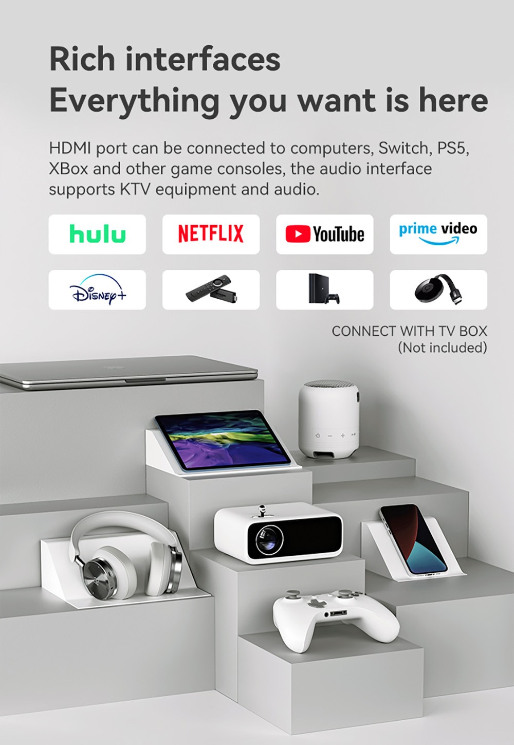 WANBO MINI LCD Projector, Multimedia Version, EU Plug