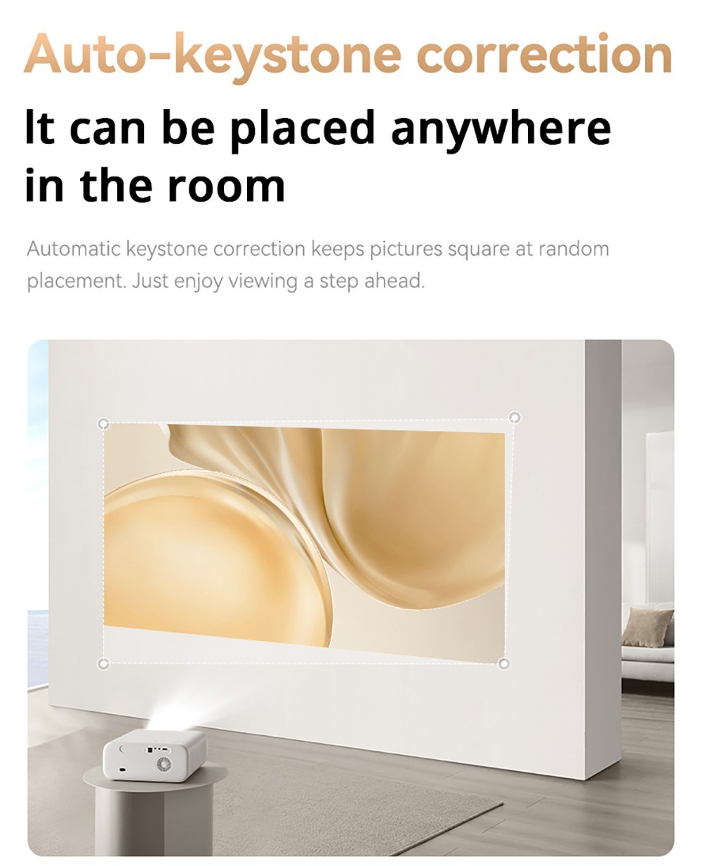 Refurbished Wanbo X5 LCD Projector, 1080P, 1100 ANSI Lumens, Auto-keystone Correction, Dual-band WiFi 6, 1GB/16GB, Bluetooth 5.0