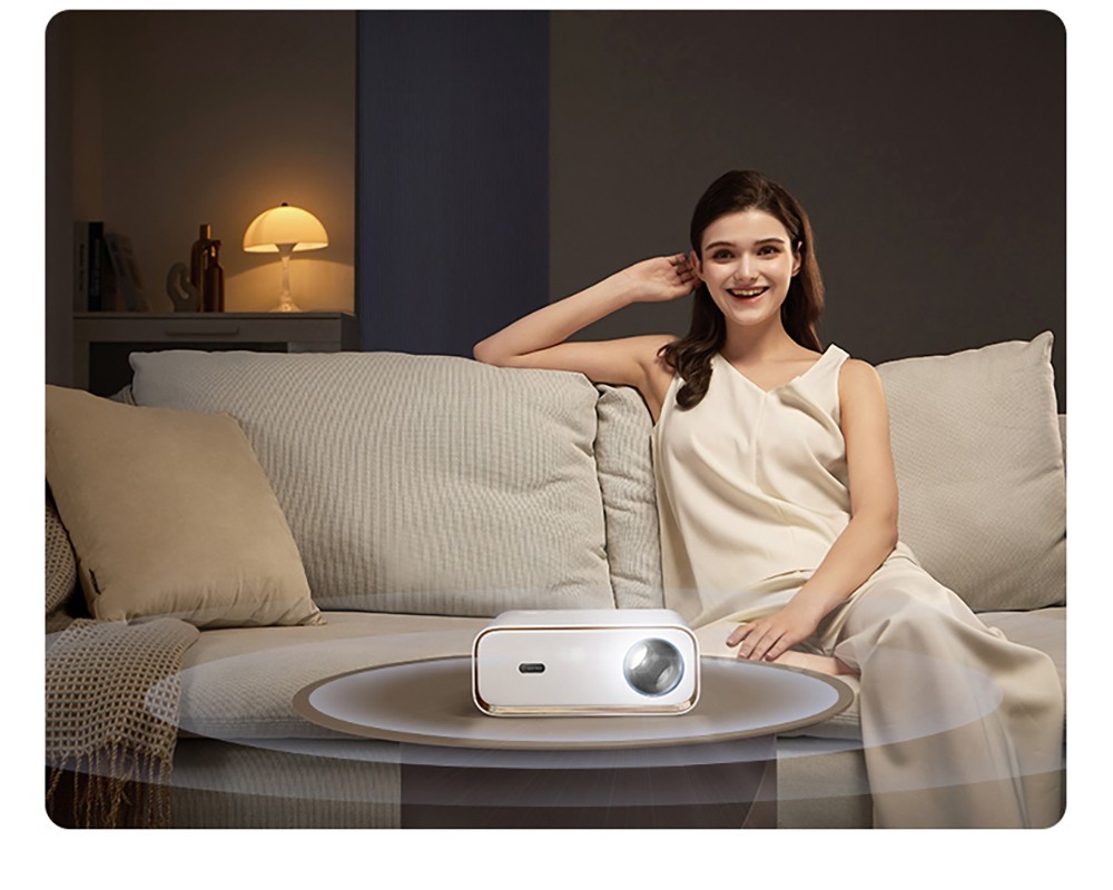 Refurbished Wanbo X5 LCD Projector, 1080P, 1100 ANSI Lumens, Auto-keystone Correction, Dual-band WiFi 6, 1GB/16GB, Bluetooth 5.0