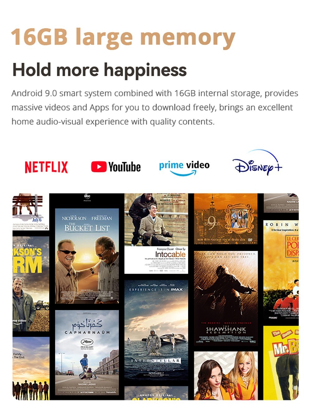 Refurbished Wanbo X5 LCD Projector, 1080P, 1100 ANSI Lumens, Auto-keystone Correction, Dual-band WiFi 6, 1GB/16GB, Bluetooth 5.0