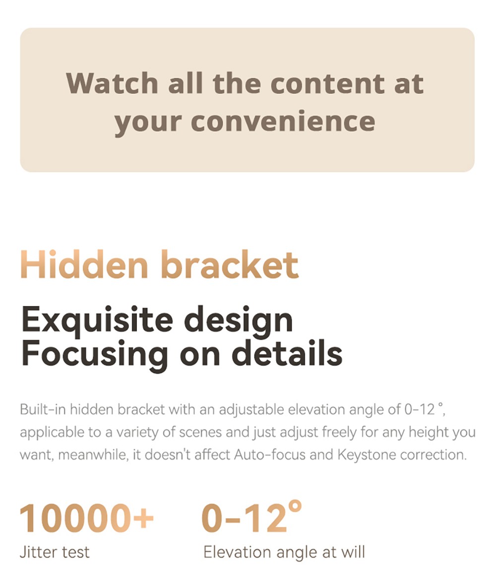 Refurbished Wanbo X5 LCD Projector, 1080P, 1100 ANSI Lumens, Auto-keystone Correction, Dual-band WiFi 6, 1GB/16GB, Bluetooth 5.0