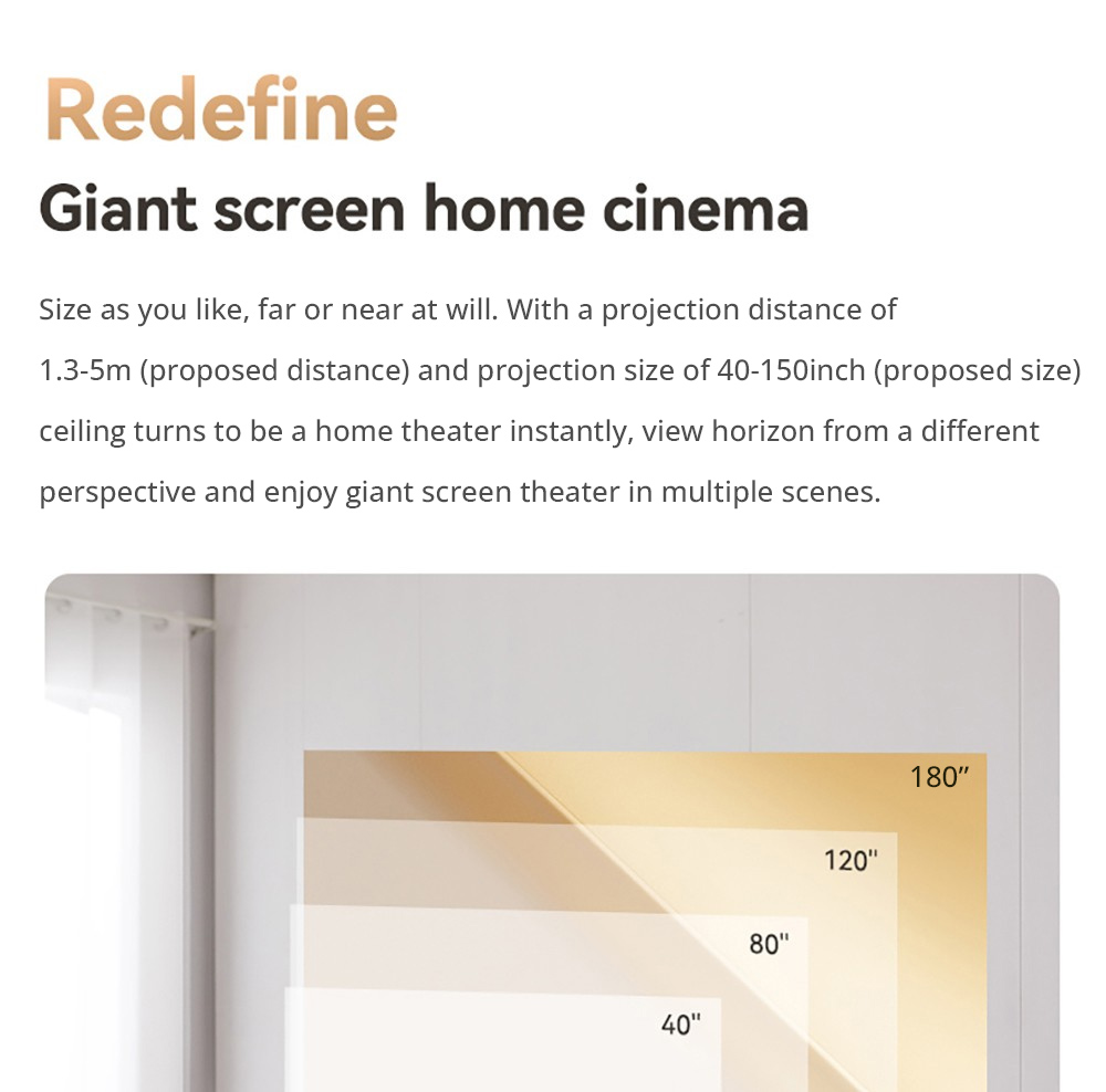 Refurbished Wanbo X5 LCD Projector, 1080P, 1100 ANSI Lumens, Auto-keystone Correction, Dual-band WiFi 6, 1GB/16GB, Bluetooth 5.0