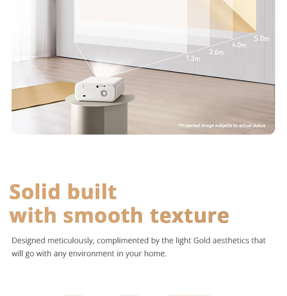 Refurbished Wanbo X5 LCD Projector, 1080P, 1100 ANSI Lumens, Auto-keystone Correction, Dual-band WiFi 6, 1GB/16GB, Bluetooth 5.0