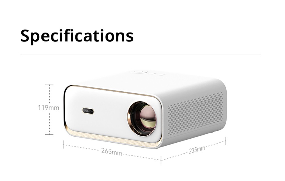 Refurbished Wanbo X5 LCD Projector, 1080P, 1100 ANSI Lumens, Auto-keystone Correction, Dual-band WiFi 6, 1GB/16GB, Bluetooth 5.0