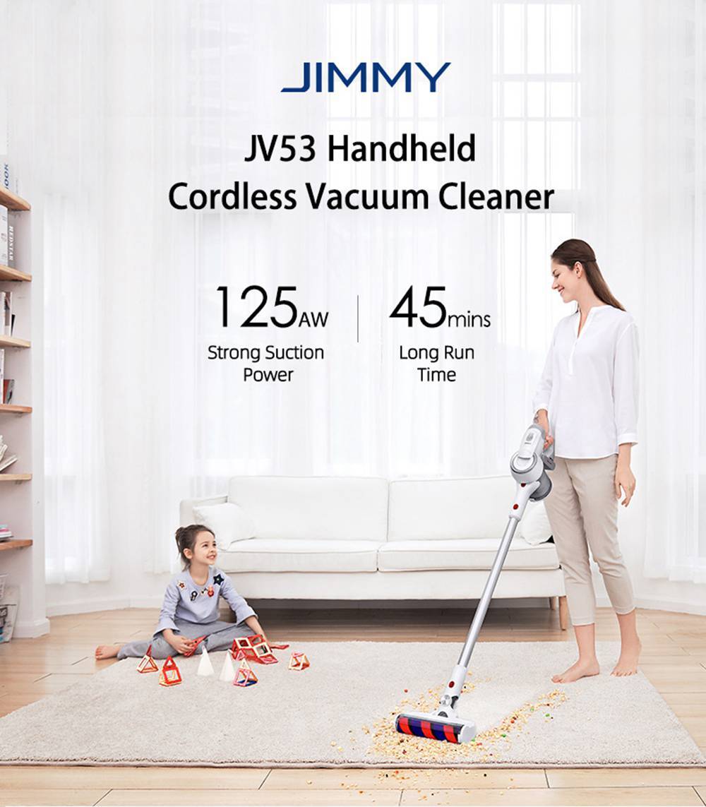 Refurbished Xiaomi JIMMY JV53 Handheld Cordless Vacuum Cleaner, 125AW Powerful Suction, High-efficiency Motor, Anti-wrapped Brush