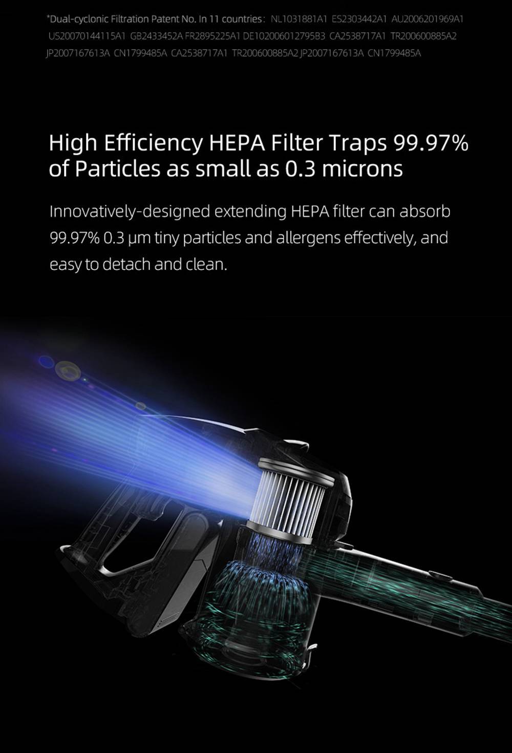 Refurbished Xiaomi JIMMY JV53 Handheld Cordless Vacuum Cleaner, 125AW Powerful Suction, High-efficiency Motor, Anti-wrapped Brush