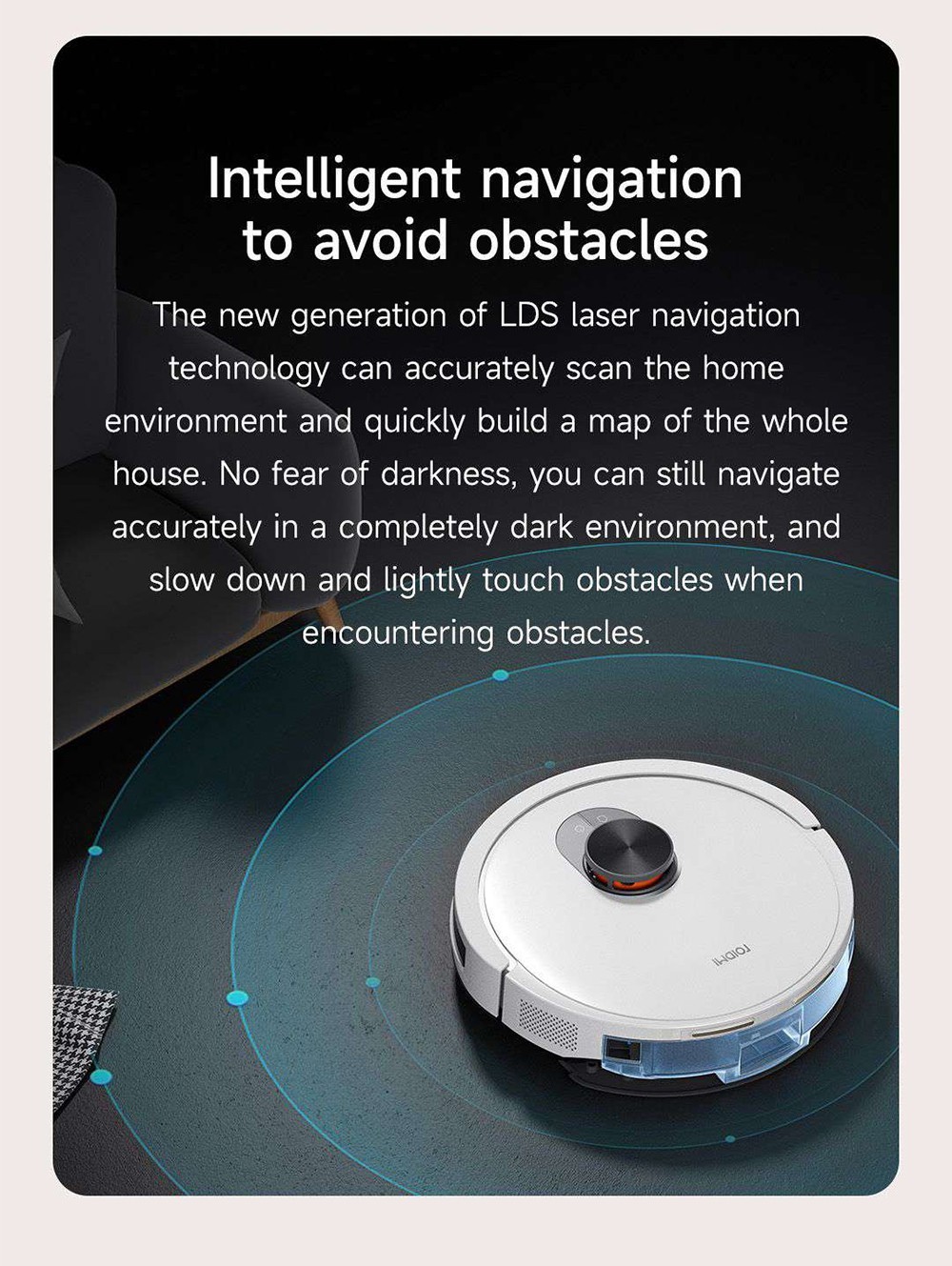 Refurbished Xiaomi ROIDMI EVE CC Robot Vacuum Cleaner, Vacuuming and Mopping, 3800Pa Suction, 0.29L Water Tank, 0.26L Dust Box