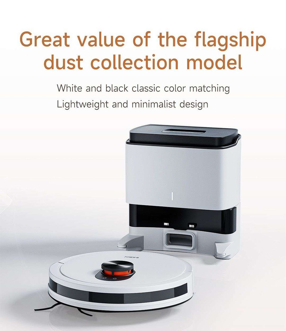 Refurbished Xiaomi ROIDMI EVE CC Robot Vacuum Cleaner, Vacuuming and Mopping, 3800Pa Suction, 0.29L Water Tank, 0.26L Dust Box