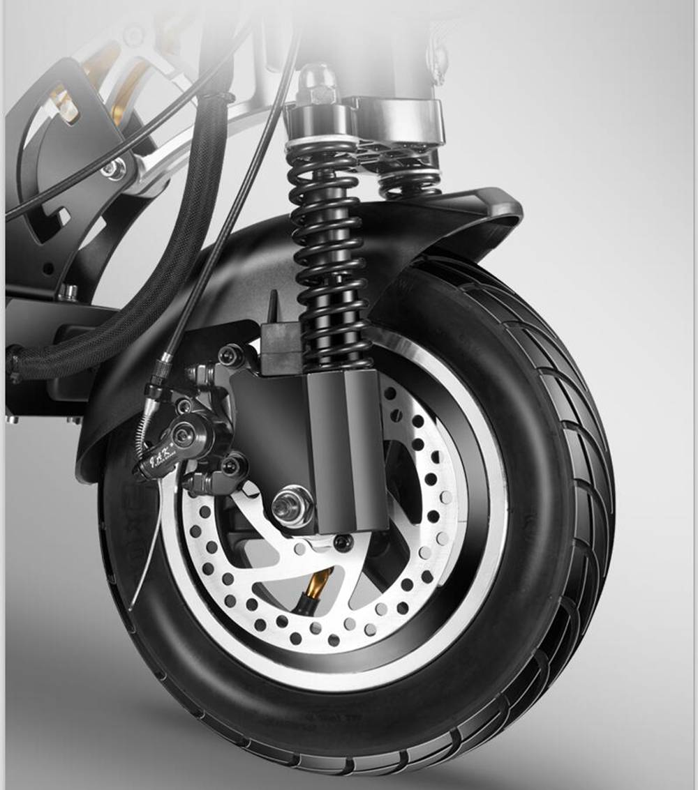 YOUPING Q02 Folding Electric Scooter 500W Motor 48V/18Ah Battery 10 Inch Tire Containing Seat - Black