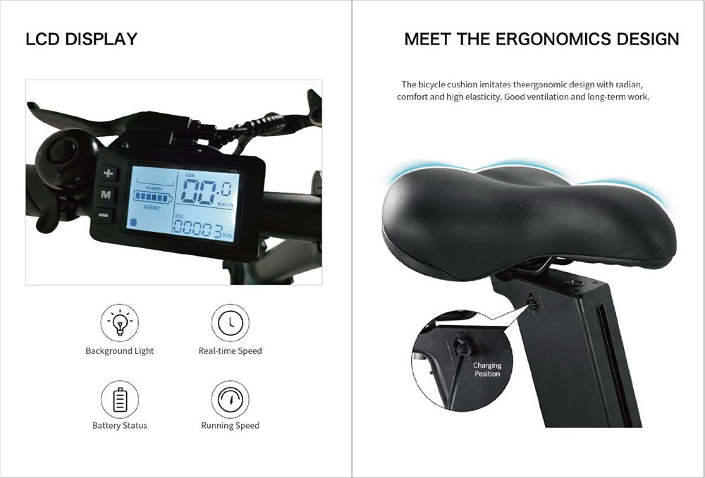 Refurbished Z7 Electric Bike 250W Brushless Motor 36V 8Ah Battery 20'' Tire, 25km/h Max Speed, 30-40km Range, 120kg Load - Blue