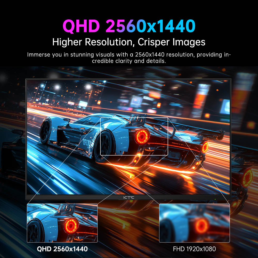 KTC H27T22 Gaming-Monitor 27 Zoll 2560 x 1440 QHD 16:9 ELED 180 Hz Fast IPS Panel Screen 1 ms GTG Reaktionszeit 99 % sRGB HDR10 Low Motion Blur Kompatibel mit FreeSync G-SYNC USB 2 x HDMI 2.0 2 x DP 1.4 Audioausgang