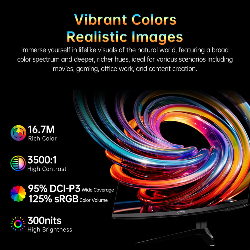 KTC H32S17 Gaming-Monitor 32 Zoll 2560x1440 QHD 180Hz HVA Curved 1500R