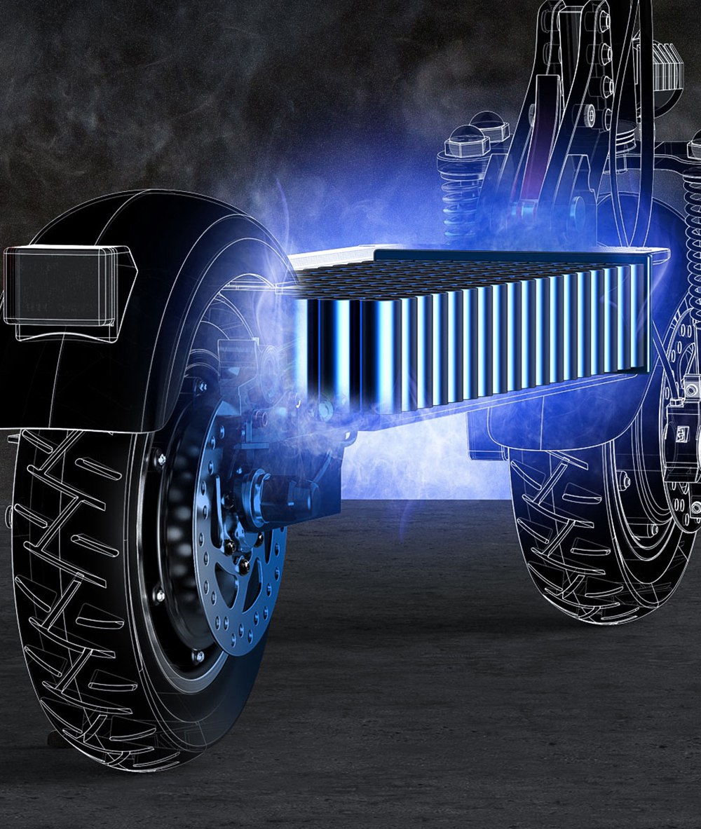 Refurbished JANOBIKE T10 Folding Electric Scooter 1000W Motor 52V/23Ah Battery 10 Inch Tire Containing Seat