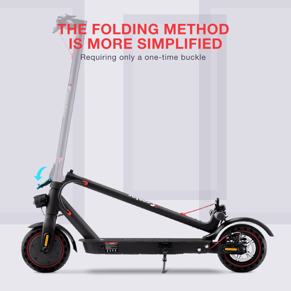 Refurbished iScooter i9 Pro Electric Scooter 8.5 Inch Honeycomb Tire 350W Motor 7.5Ah Battery 30km/h Max Speed Black