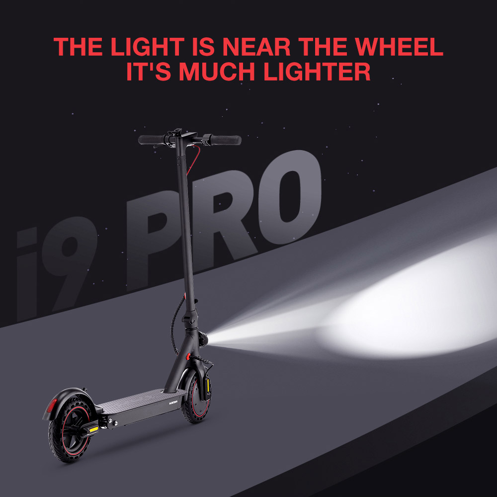 Refurbished iScooter i9 Pro Electric Scooter 8.5 Inch Honeycomb Tire 350W Motor 7.5Ah Battery 30km/h Max Speed Black