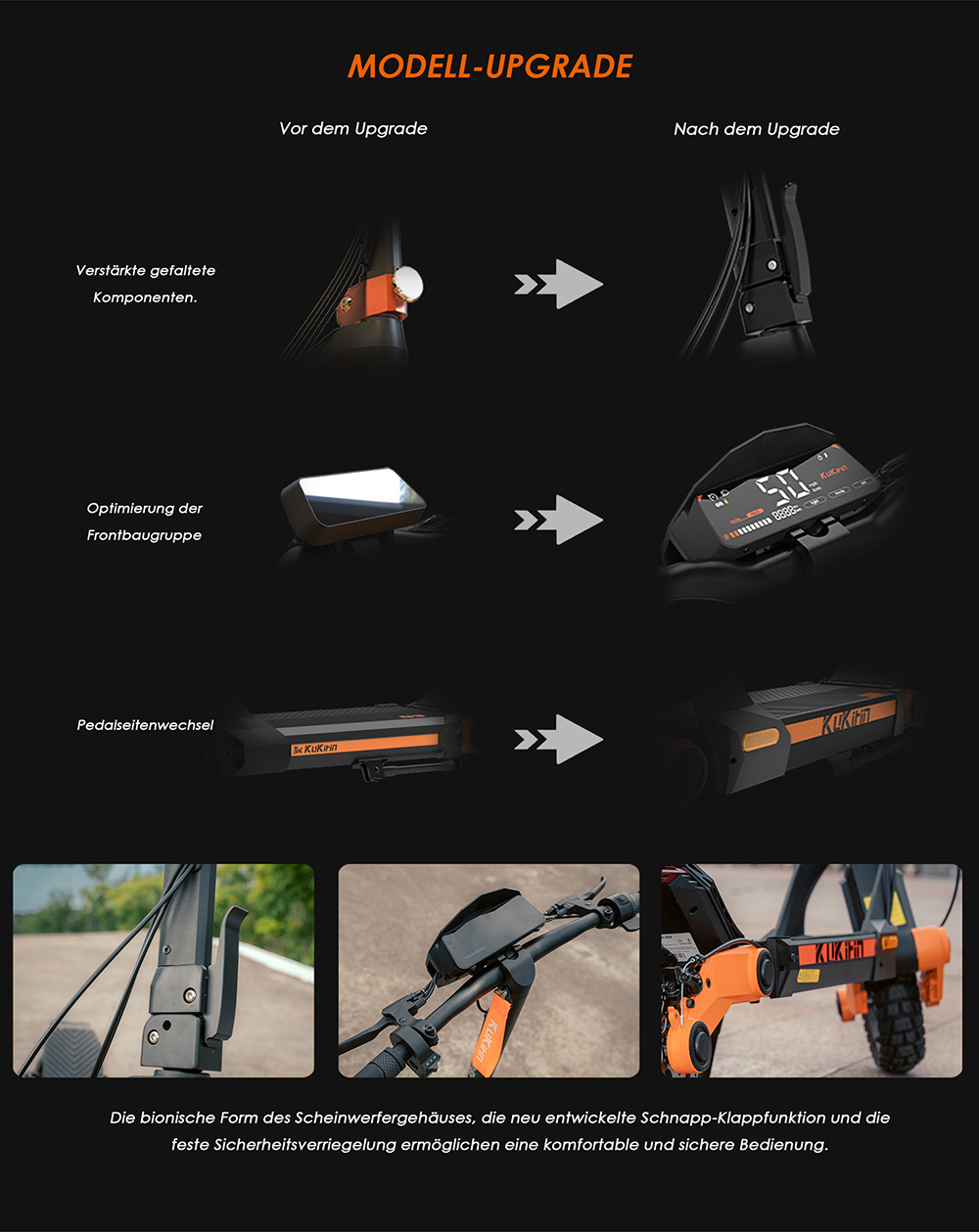 KuKirin G3 Elektroroller, 1200 W Heckmotor, 50 km/h Höchstgeschwindigkeit, 52 V 18 Ah Lithiumbatterie, 70 km Reichweite, Scheibenbremse, 120 kg Tragkraft