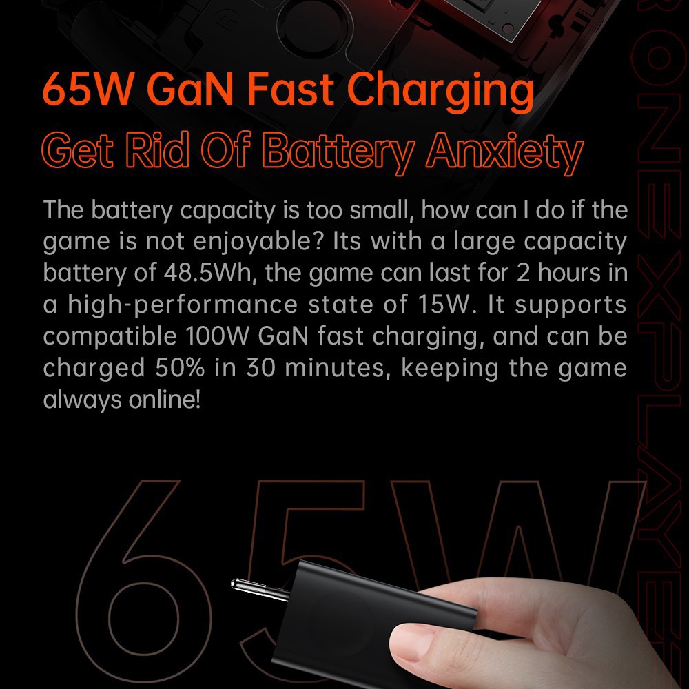 ONE Netbook OneXFly F1 Pro Handheld Game Console, 7'' 1920*1080 OLED Screen, AMD Ryzen AI 9 HX 365 CPU 10 Core Max 5.0GHz, 144Hz Refresh Rate, 32GB LPDDR5x RAM 1TB SSD, Harman Sound System, 2*USB-C 4.0, 1*USB-A 3.0, 1*TF Card Slot, 1*Audio - US Plug