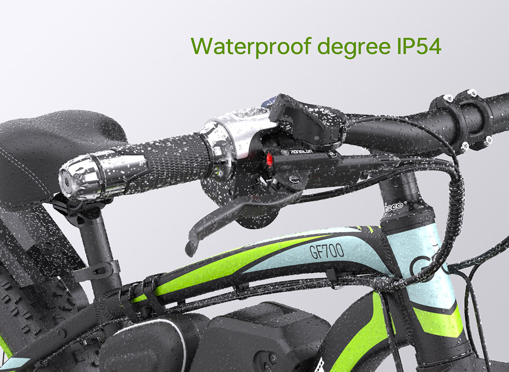 GOGOBEST GF700 26*4.0 Inch Fat Tire Electric Mountain Bike 48V 18.2Ah Battery 2*500W Dual Motor Max Speed 50Km/h 70KM Power-Assisted Range Max Load 200KG IP54 Waterproof Hydraulic Disc Brake MTB Bike 6061 Aluminum Alloy Frame - Black Red