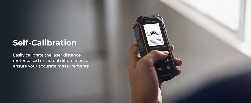 CIGMAN CD-60R 393Ft/120M Bilateral Red Laser Measure, LCD Display, with 6 Units Ft/in/M, Angle Sensor, Multiple Measure Mode, Magnetic Back