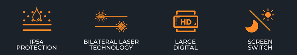 CIGMAN CD-60R 393Ft/120M Bilateral Red Laser Measure, LCD Display, with 6 Units Ft/in/M, Angle Sensor, Multiple Measure Mode, Magnetic Back