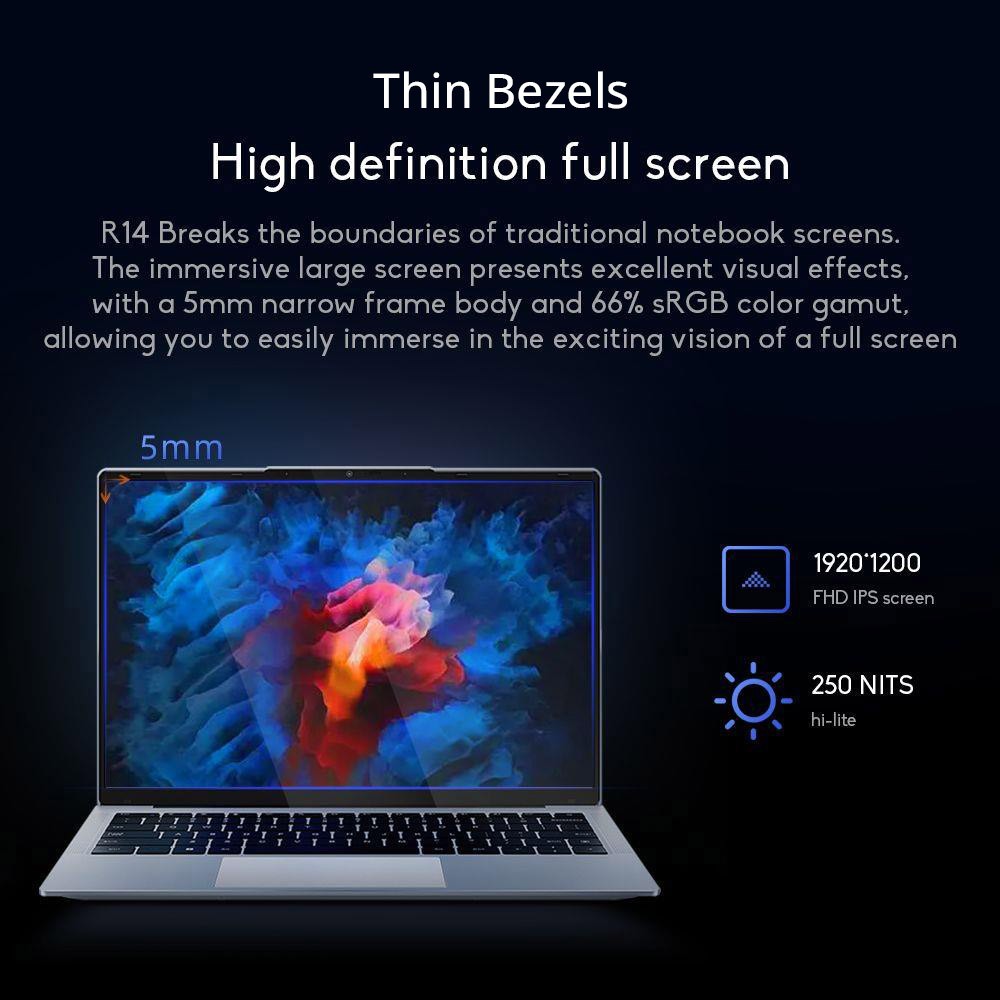 Refurbished DERE R14 Laptop 14.1 inch HD Screen, Intel Celeron N4500, Windows 11, 12GB DDR4 512GB SSD
