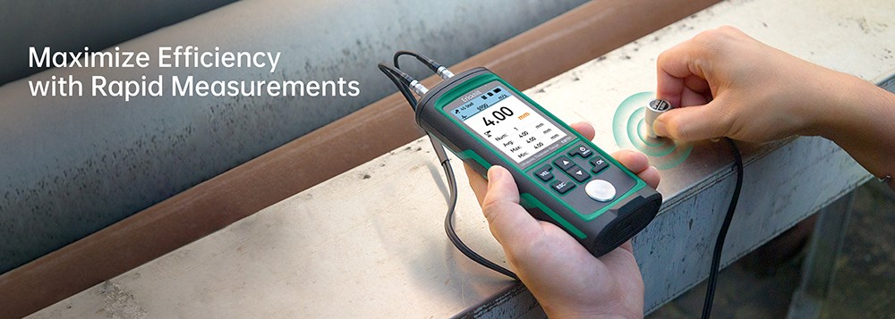 ERICKHILL EMT01 Ultrasonic Thickness Gauge, 0.039-9in/1-300mm Range with Auto Calibration