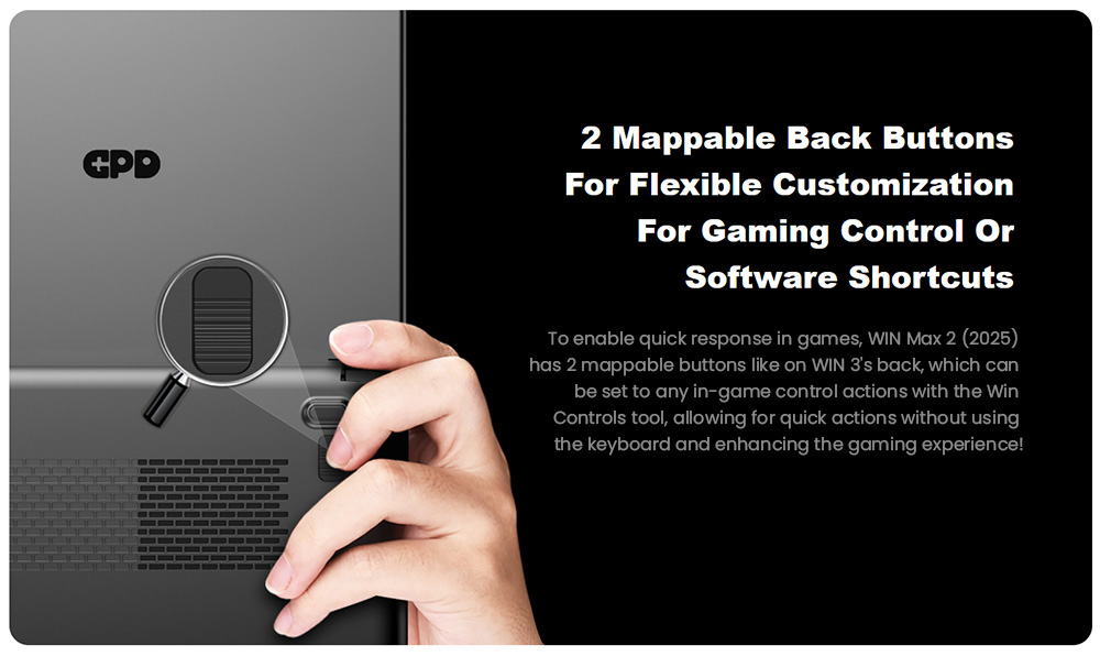 GPD WIN Max 2 (2025) Handheld Gaming PC, AMD Ryzen AI 9 HX 370 12 Cores Max 5.1GHz, 10.1'' 2560*1600 Screen, 64GB LPDDR5x 7500MT/s RAM 2TB SSD, 4G LTE, WiFi 6E Bluetooth 5.3, 2*USB4, 1*Oculink, 1*HDMI2.1, 2*USB 3.2, 1*SD, 1*microSD, 35W TDP - EU Plug