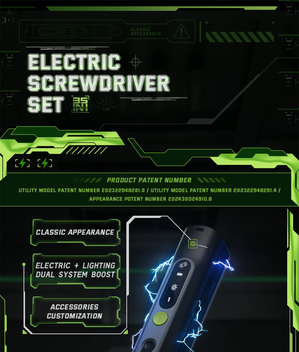 Hanboost ES01 35 In 1 Electric Screwdriver Set, Cordless Precision Tool with Magnetic Bits, Manual and Electric Modes, 4 Torque, 4 LED, for PC, Phone, Camera, Laptop, Watch, and Drone Repairs