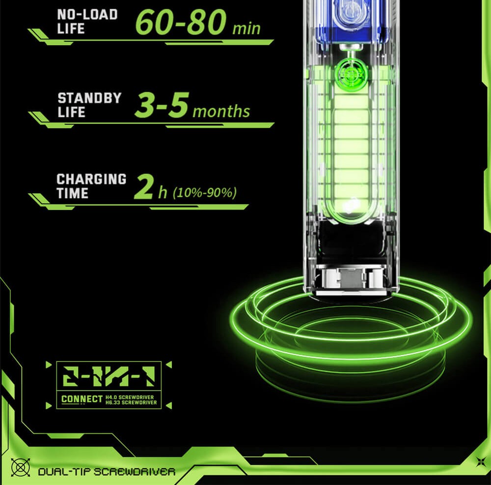 Hanboost ES01 35 In 1 Electric Screwdriver Set, Cordless Precision Tool with Magnetic Bits, Manual and Electric Modes, 4 Torque, 4 LED, for PC, Phone, Camera, Laptop, Watch, and Drone Repairs