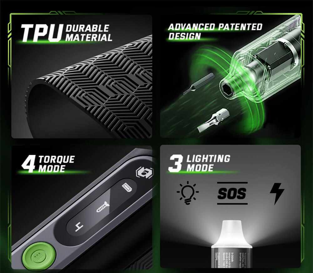 Hanboost ES01 35 In 1 Electric Screwdriver Set, Cordless Precision Tool with Magnetic Bits, Manual and Electric Modes, 4 Torque, 4 LED, for PC, Phone, Camera, Laptop, Watch, and Drone Repairs