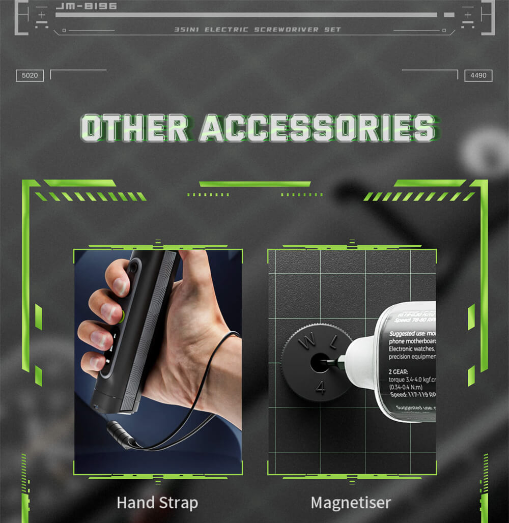 Hanboost ES01 35 In 1 Electric Screwdriver Set, Cordless Precision Tool with Magnetic Bits, Manual and Electric Modes, 4 Torque, 4 LED, for PC, Phone, Camera, Laptop, Watch, and Drone Repairs