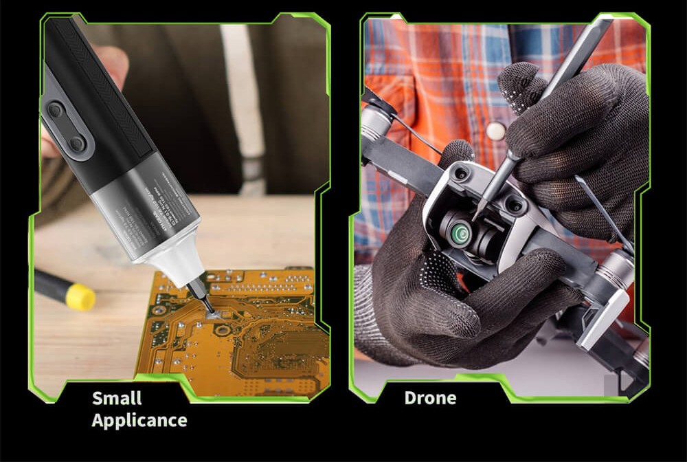 Hanboost ES01 35 In 1 Electric Screwdriver Set, Cordless Precision Tool with Magnetic Bits, Manual and Electric Modes, 4 Torque, 4 LED, for PC, Phone, Camera, Laptop, Watch, and Drone Repairs