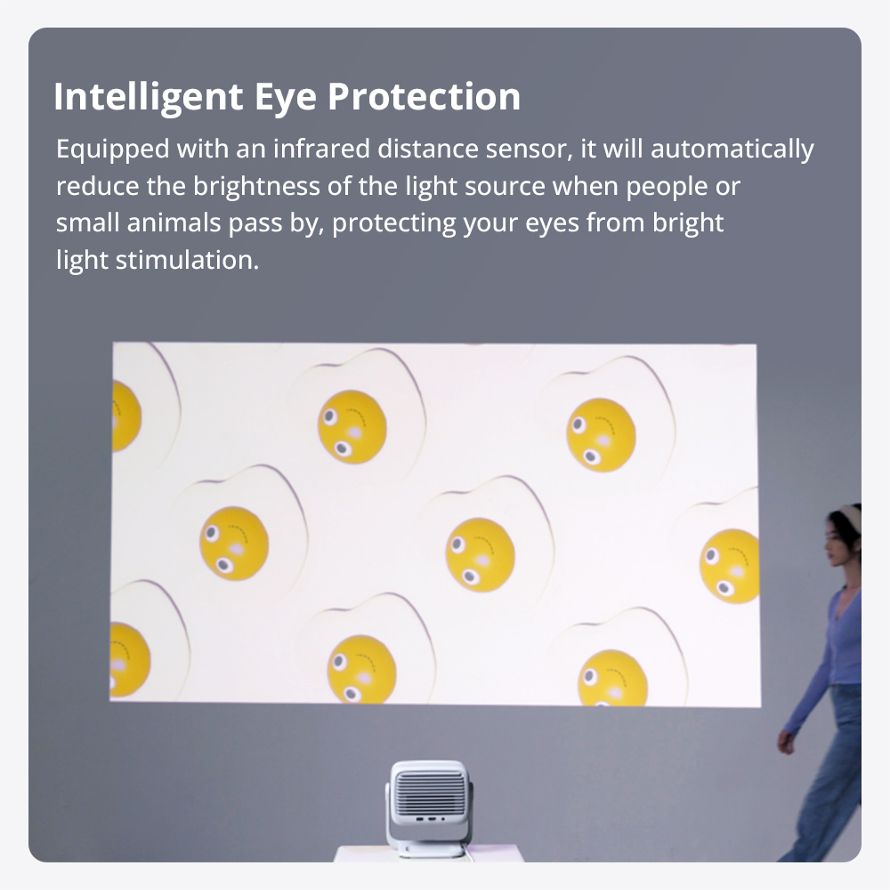 Refurbished JMGO N1 1080P Tri-Color Laser Projector, with Flexible Gimbal Adjustment, 800 CVIA Lumens, HDR 10, 2*5W Dynaudio Speakers, Instant Keystone Correction, WiFi 6 and Bluetooth 5.0 Supported - EU Plug