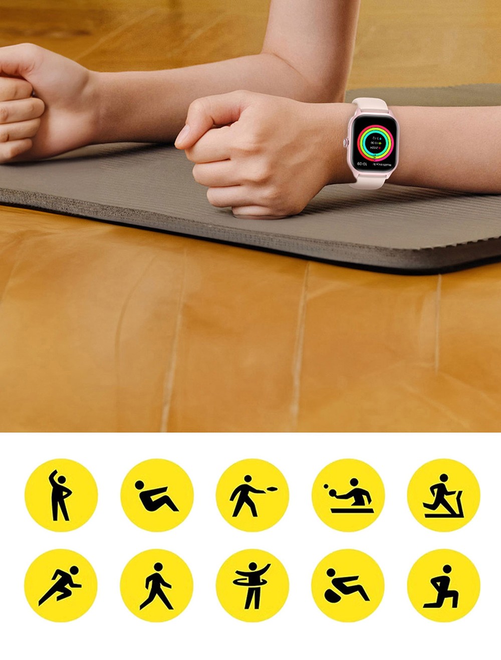 LEMFO LT10 Smartwatch, 2.01-inch Touchscreen, Health & Sleep Monitoring, Bluetooth Calling, 100+ Workout Modes, Intelligent Al Voice Assistant, IP67 Waterproof - Black