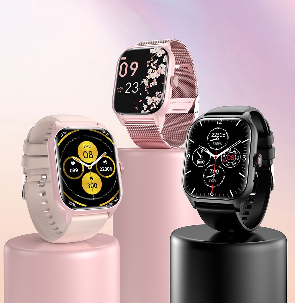 LEMFO LT10 Smartwatch, 2.01-inch Touchscreen, Health & Sleep Monitoring, Bluetooth Calling, 100+ Workout Modes, Intelligent Al Voice Assistant, IP67 Waterproof - Black