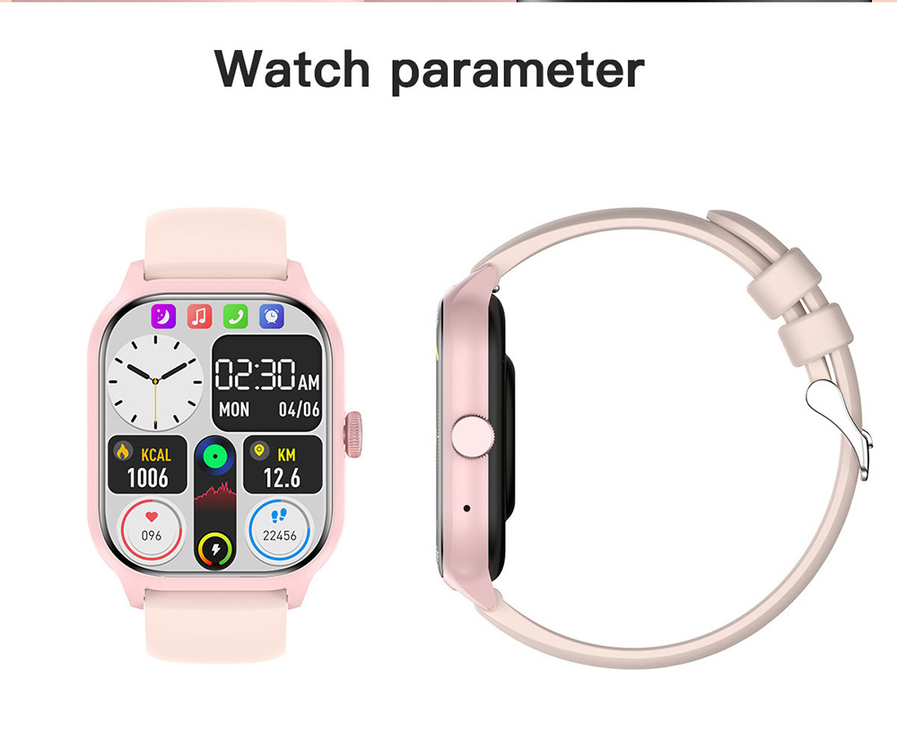 LEMFO LT10 Smartwatch, 2.01-inch Touchscreen, Health & Sleep Monitoring, Bluetooth Calling, 100+ Workout Modes, Intelligent Al Voice Assistant, IP67 Waterproof - Black