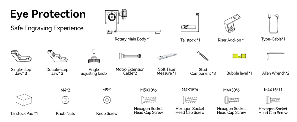 LONGER Nano Laser Rotary Chuck, with 3 Sets of Jaws, 180° Rotation Adjustment