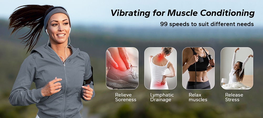 MERACH MR2441 Vibration Plate with Tension Ropes, Wireless Remote, Comfortable Lymphatic Drainage Machine, for Weight Loss - Blue