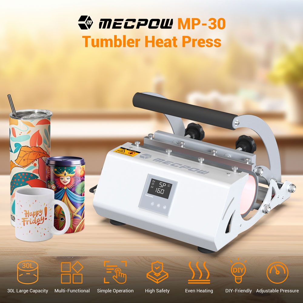 Refurbished Mecpow MP-30 30oz Tumbler Heat Press Machine - EU Plug