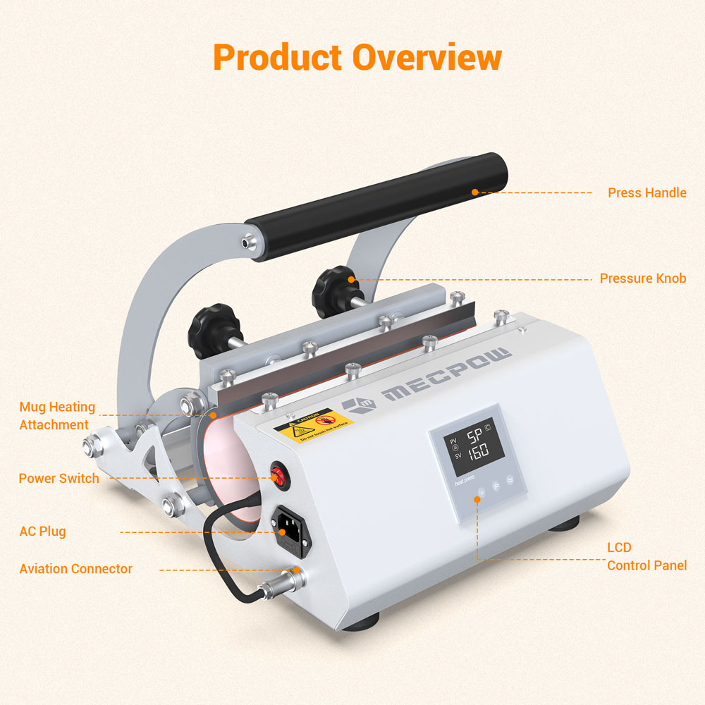 Refurbished Mecpow MP-30 30oz Tumbler Heat Press Machine - EU Plug