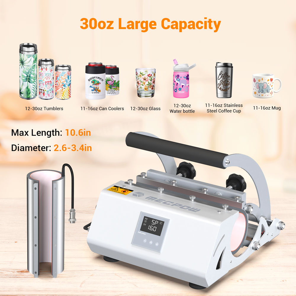 Refurbished Mecpow MP-30 30oz Tumbler Heat Press Machine - EU Plug