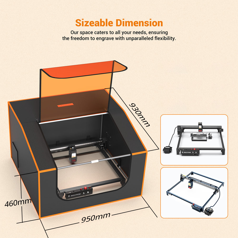 Refurbished Mecpow FC2 Fireproof Enclosure with Fan for Mecpow X5/X5 Pro Sculpfun S30 Ultra Series, 950*930*460mm