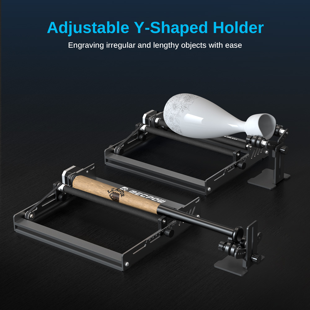 Refurbished Mecpow G3 Pro Rotary Roller with Risers, 360 Degrees Engraving for Cylindrical Objects