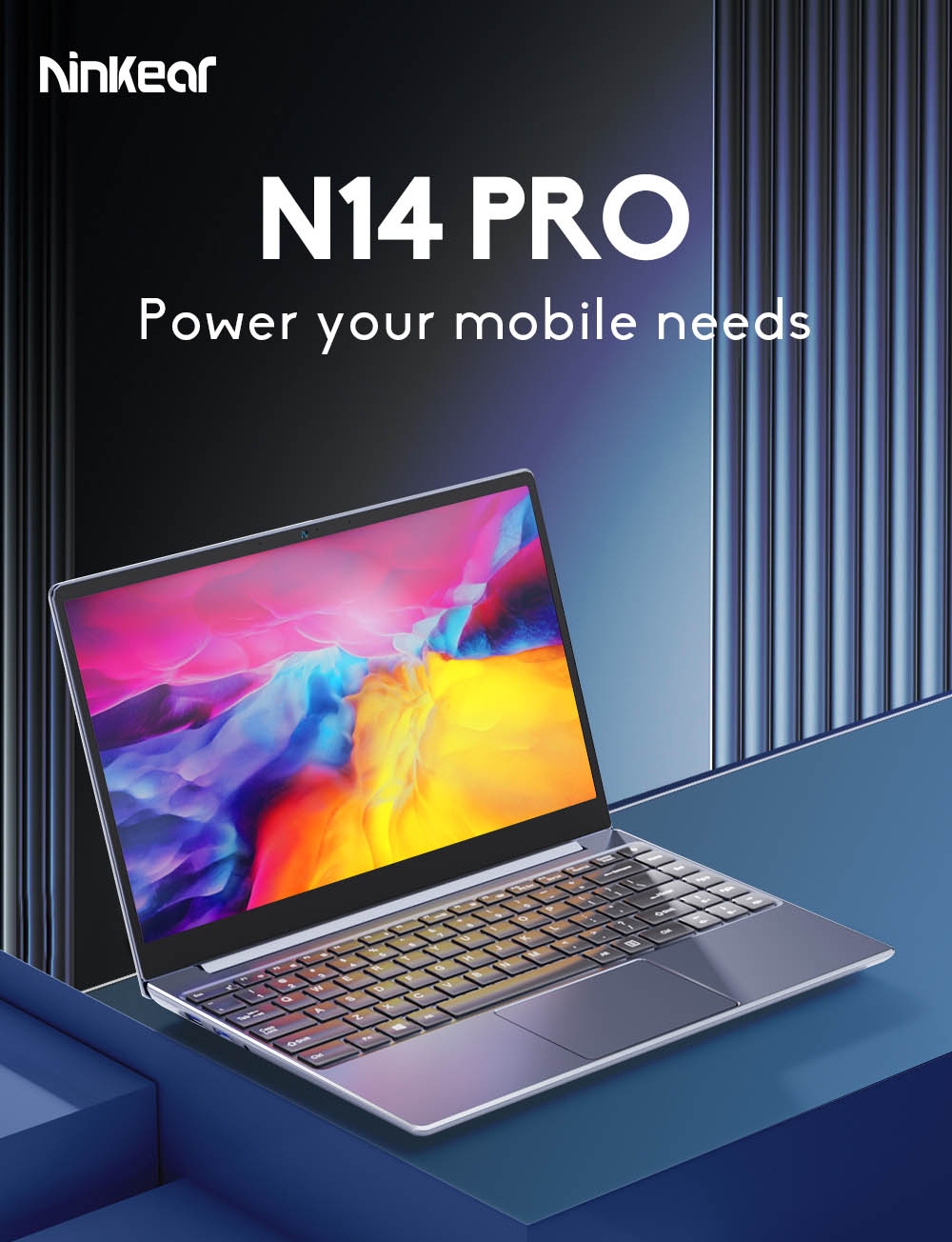 Refurbished Ninkear N14 Pro Laptop, 14.1'' 1920*1080 IPS Screen, Intel Core i5-12450H 8 Cores Max 4.4GHz, 16GB RAM 512GB SSD, 2.4G/5G Dual Band WiFi Bluetooth 4.2, 2*USB 2.0 1*USB 3.0 1*HDMI 1*Type-C, 4700mAh Battery, 720P Camera, Backlight Keyboard